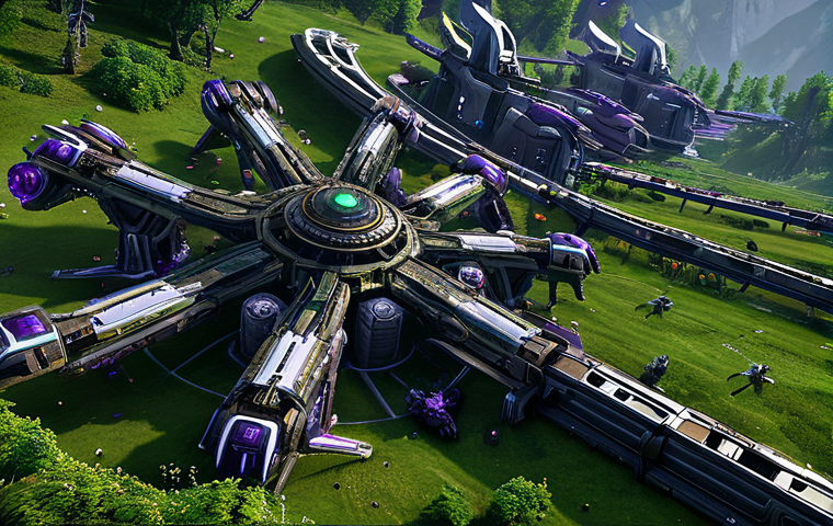 Thriving Zerg Base**
"A bustling Zerg base, drones actively mining resources, hatcheries and extractors visible, overlords floating overhead, all within a lush, green environment. Focus on the organized chaos of a well-managed economy. Safe for work, appropriate content, professional game art."
**
