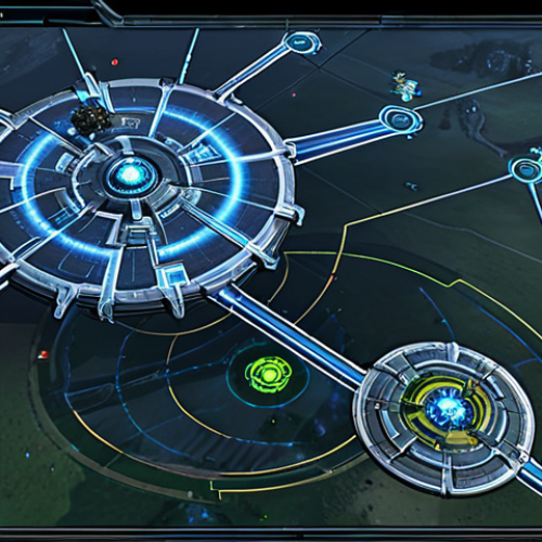 Strategic Overview**

"A holographic display showing a StarCraft II battlefield from a top-down perspective, depicting strategically positioned units on varied terrain with chokepoints and high ground advantages highlighted, fully clothed, appropriate content, professional game design illustration, perfect anatomy, natural proportions, safe for work, modest, family-friendly."

**